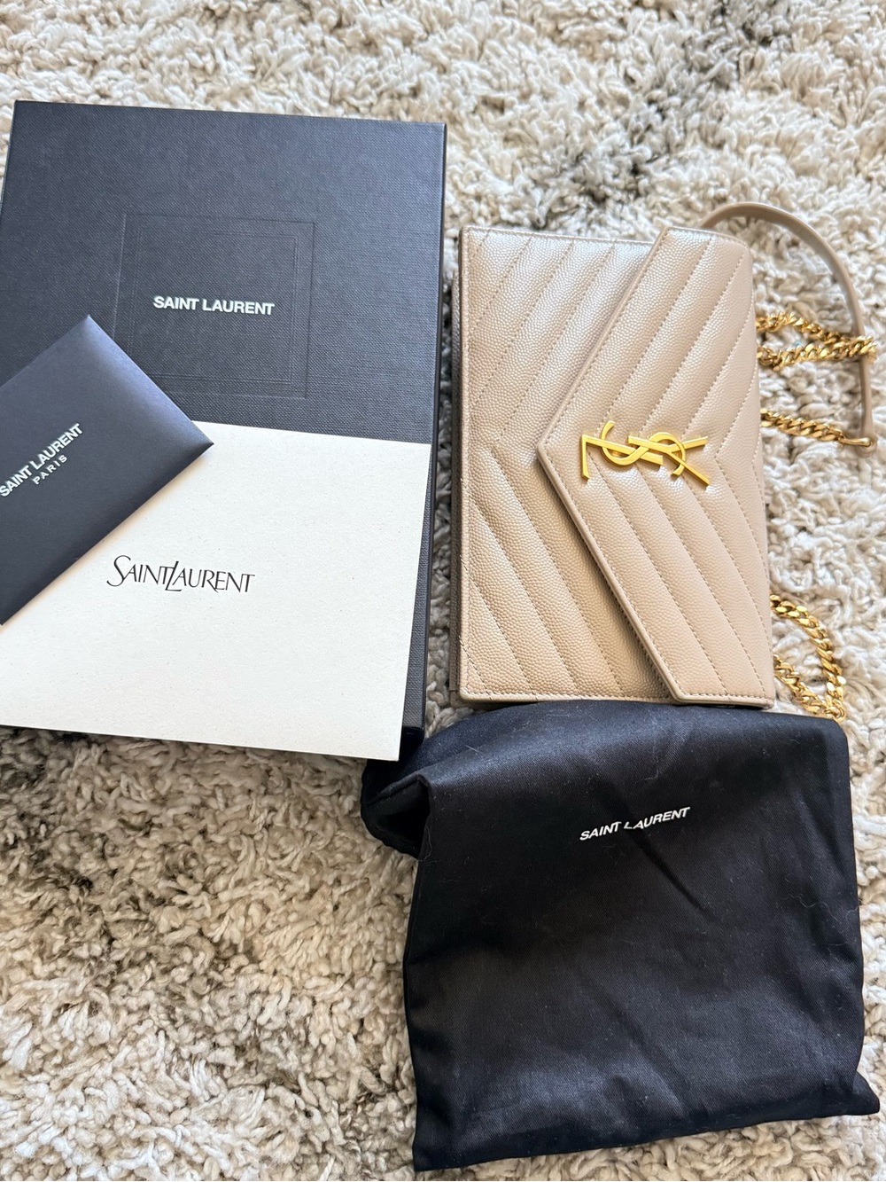 Saint Laurent Leather Chain Crossbody - Picture 15 of 16